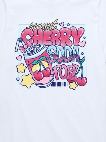 Old Navy Sweet Cherry Soda Pop T-Shirt For Girls - White in Kuwait