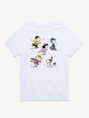 Old Navy Peanuts Snow Winter Short Sleeve T-Shirt For Girls - White in Kuwait