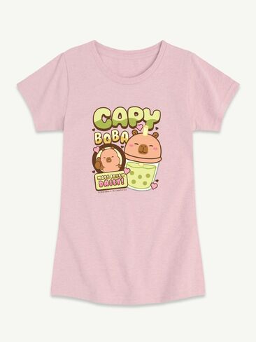 Old Navy CapyFun Capbybara Boba Shop Short Sleeve T-Shirt For Toddler - Heather Pink in Kuwait