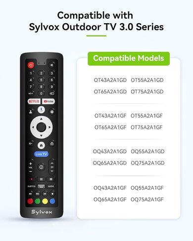 SYLVOX Outdoor TV Remote Control for 3.0 Serie, IP66 Waterproof Replacement in Kuwait