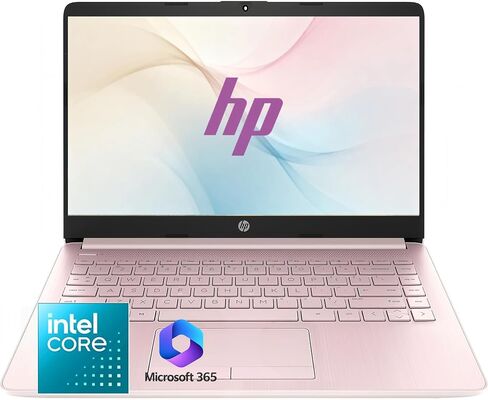 HP Rose Pink Student Laptop • Intel 4-Core Processor • 8GB RAM • Windows 11 • Microsoft 365 • Thin & Portable Laptop for School, Online Classes, Web Browsing & Everyday Use in Kuwait