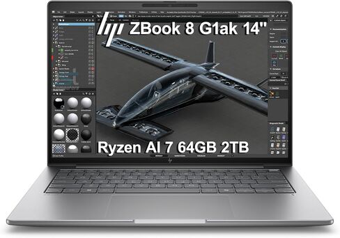 HP ZBook 8 G1ak Laptop,14" FHD+, AMD Ryzen AI 7 PRO 350, 32GB RAM, 1TB SSD in Kuwait