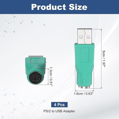 PS/2 to USB Adapter PS/2 Female to USB A Male Green in Saudi Arabia