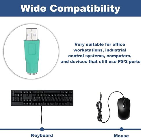 PS/2 to USB Adapter PS/2 Female to USB A Male Green in Saudi Arabia