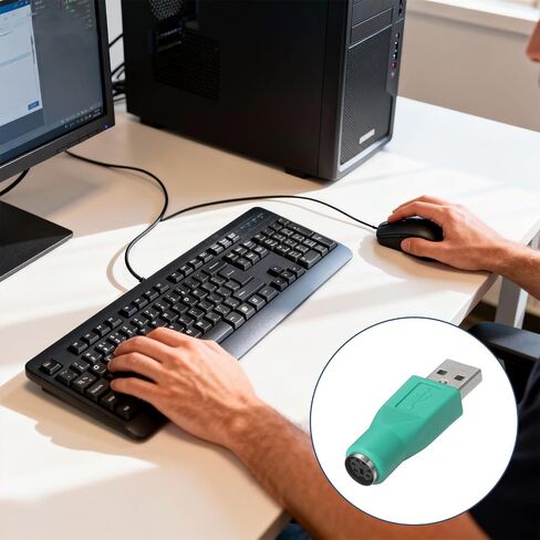 PS/2 to USB Adapter PS/2 Female to USB A Male Green in Saudi Arabia