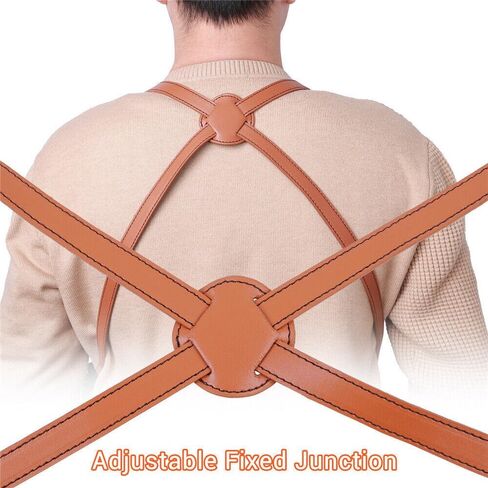 Brown Dual Gun Shoulder Holster,Leather Concealed Gun Pouch with Adjustable Strap for Height 67.7 inches-72.8 inches Christmas Festival Gift Cosplay in Saudi Arabia