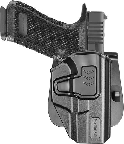 WARRIORLAND Level II Index-Finger Release Holster, Compatible with Glock 19 Gen 3–6 & 23/32 Gen3–4 & 19X / 44/45 & MOS (No Red-Dot), 360° Adjustable Cant, OWB Paddle Holster Fits 1.5" /1.75" Belts in Saudi Arabia