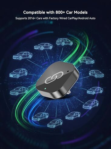 USB-C Wireless CarPlay & Android Auto Adapter, Plug-in Dongle Converts Factory Wired CarPlay/Android Auto to Wireless in Kuwait