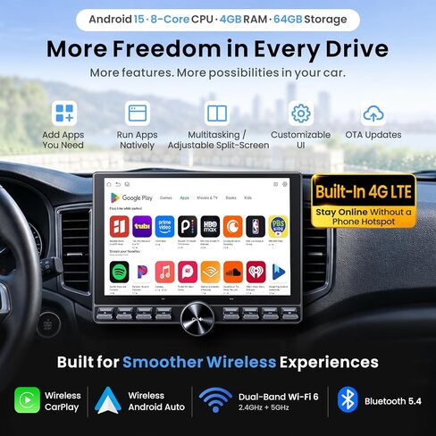 ATOTO S8L 10.1" AI Android Double Din Car Stereo, 4G LTE, 4G+64G Car Radio in Saudi Arabia