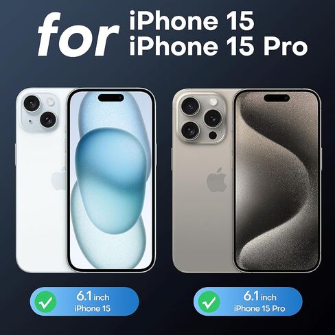 TAURI 2 Pack for iPhone 15/iPhone 15 Pro Screen Protector Tempered Glass, Sensor Protection, Dynamic Island Compatible, Case Friendly, 6.1" in Saudi Arabia