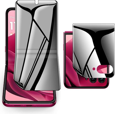 واقي شاشة الخصوصية لهاتف Motorola Razr 2026/ Razr 2025، صديق للحافظة، لاصق كامل، طبقة هيدروجيل غير لامعة بدون تجاعيد [عبوة من قطعتين]، طبقة TPU مرنة مضادة للتجسس ومضادة للوهج لهاتف Moto Razr 2026/2025 in Kuwait