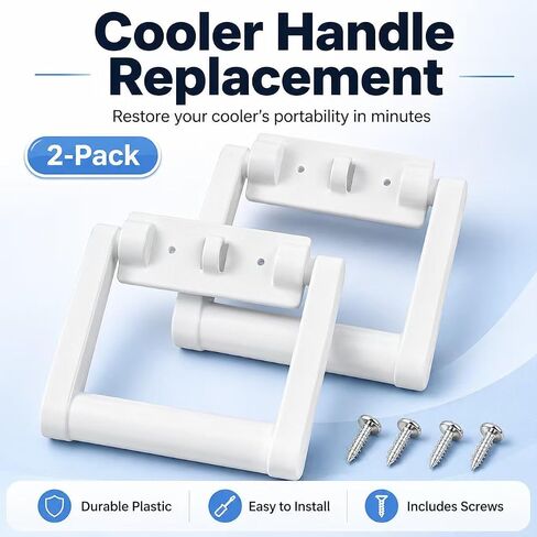 White Plastic Cooler Replacement Handle #21023 with Screws in Saudi Arabia