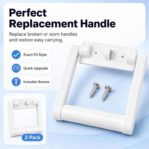 White Plastic Cooler Replacement Handle #21023 with Screws in Saudi Arabia