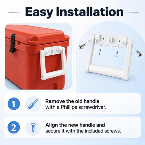 White Plastic Cooler Replacement Handle #21023 with Screws in Saudi Arabia