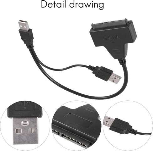 USB 2.0 to SATA Adapter for 2.5/3.5 Inch HDD SSD Desktop Laptop in Saudi Arabia