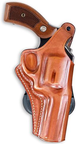Masc OWB Leather Paddle Holster with Thumb Break, Fits .38 Special Model 10 K Frame 4-inch, R/H Draw Brown Color #1057# in Saudi Arabia