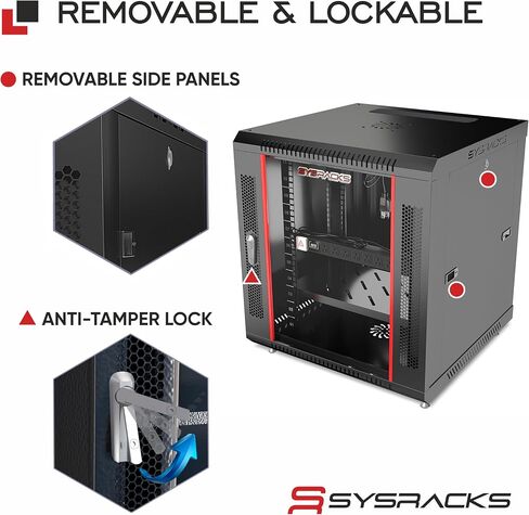 12U Wall Mount Server Rack Cabinet, 19" Locking Network Rack, 24" Deep, Glass Door, with Fan, PDU and Shelf in Saudi Arabia