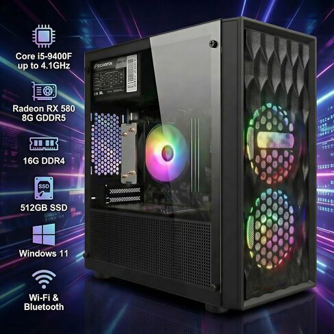 STGAubron Gaming PC Desktop,Core i5-9400F,RX 580 8G,16G DDR4,512G SSD in Saudi Arabia