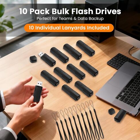 محرك أقراص فلاش 16 جيجابايت 10 حزم ومحرك أقراص USB 32 جيجابايت 2 حزمة، عصا ذاكرة USB 2.0 محمولة لتخزين البيانات، توصيل وتشغيل محركات الأقراص Pendrive المتوافقة مع أجهزة الكمبيوتر/الكمبيوتر المحمول/التلفزيون/صوت السيارة in Kuwait