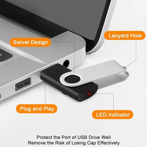 محرك أقراص فلاش 16 جيجابايت 10 حزم ومحرك أقراص USB 32 جيجابايت 2 حزمة، USB 2.0 ذاكرة عصا القفز محرك بندريف مع مؤشر LED، محرك أقراص USB كبير دوار فلاش درايف in Kuwait