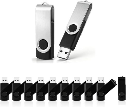 محرك أقراص فلاش سعة 16 جيجابايت 10 عبوات ومحرك أقراص USB سعة 64 جيجابايت 2 حزمة، محرك أقراص فلاش USB دوار للكمبيوتر، محرك أقراص فلاش USB 2.0 مع مؤشر LED، محركات أقراص مضغوطة للنسخ الاحتياطي لتخزين البيانات in Kuwait