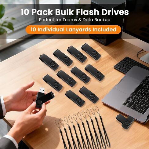 محرك أقراص فلاش سعة 16 جيجابايت 10 عبوات ومحرك أقراص USB سعة 64 جيجابايت 2 حزمة، محرك أقراص فلاش USB دوار للكمبيوتر، محرك أقراص فلاش USB 2.0 مع مؤشر LED، محركات أقراص مضغوطة للنسخ الاحتياطي لتخزين البيانات in Kuwait