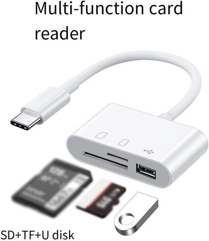 USB C Card Reader, For Sd For Cf TF Memory Card Adapter For IPad Pro, Portable ABS Multi-Function For Otg Data Transfer Hub Black in Kuwait