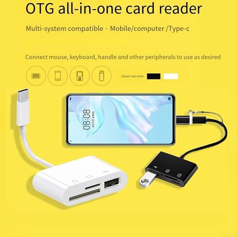 USB C Card Reader, For Sd For Cf TF Memory Card Adapter For IPad Pro, Portable ABS Multi-Function For Otg Data Transfer Hub Black in Kuwait