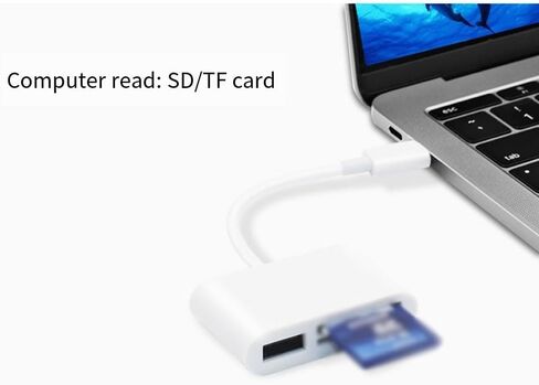 USB C Card Reader, For Sd For Cf TF Memory Card Adapter For IPad Pro, Portable ABS Multi-Function For Otg Data Transfer Hub Black in Kuwait