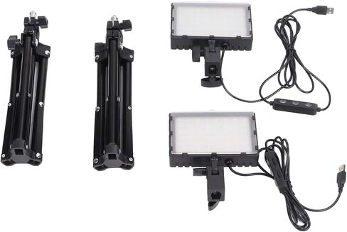 ضوء LED قابل للتعتيم 6000K USB ضوء فيديو مع حامل ثلاثي قابل للتعديل، 144 - لوحة LED للبث ومؤتمرات الفيديو ومدونات الفيديو والتصوير الفوتوغرافي ومكالمات التكبير/التصغير in Kuwait