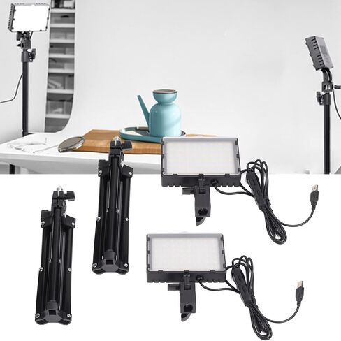 ضوء LED قابل للتعتيم 6000K USB ضوء فيديو مع حامل ثلاثي قابل للتعديل، 144 - لوحة LED للبث ومؤتمرات الفيديو ومدونات الفيديو والتصوير الفوتوغرافي ومكالمات التكبير/التصغير in Kuwait