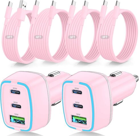 شاحن سيارة USB C بقدرة 75 وات، ولاعة سجائر شحن فائقة السرعة بـ 3 منافذ in Kuwait