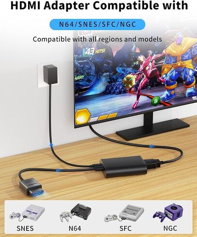 OLCLSS HDMI Adapter for N64 and Gamecube, 1080P Upscaler with USB Power in Saudi Arabia