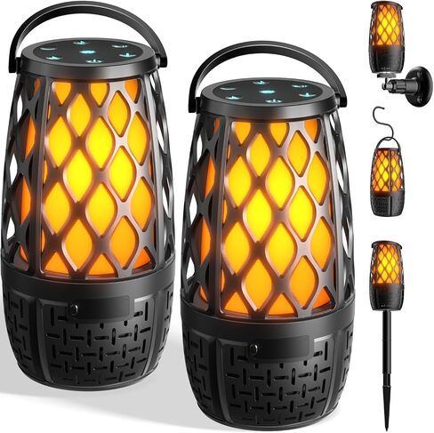 ANTPO 2-Pack Outdoor Speakers with Lights, Mens Gifts for Birthday,Waterproof Portable Bluetooth Speaker,HD Stereo Sound, Multi-Sync up to 100 Speakers Auto-Pairing for Patio/Pool/Camping Cool Gadgets in Saudi Arabia