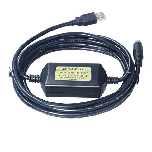PLC Micrologix Cable USB Interface Compatible PLC Micrologix 1000, 1200, 1400 Series with USB-1761-CBL-PM02 8 Pin Round Aapater in Kuwait