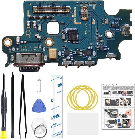 for Galaxy S22 Plus Charging Port Replacement US Version, USB-C Dock Board for Models SM-S906U SM-S906U1 SM-S906W, with Toolkit & Instruction in Kuwait