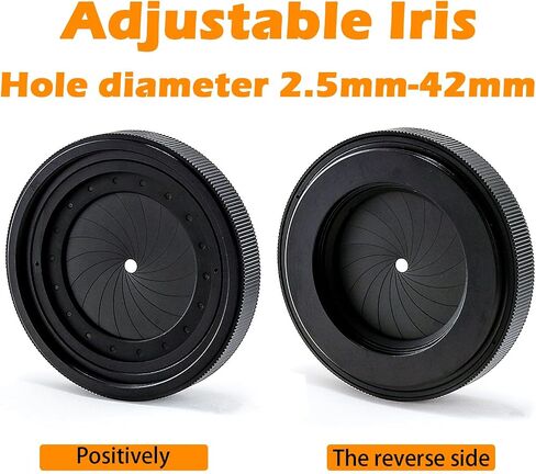 Adjustable Iris Aperture Diaphragm M67 to M67 Iris Aperture Diaphragm Adapter Optical Diaphragm 2.5-42mm Lens Module Adapter Ring (M67toM67) in Saudi Arabia