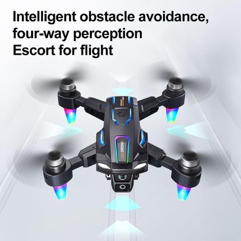 RC FPV Quadcopter with Built-in Screen Remote, HD Dual Camera Drone for Adults, Foldable Brushless Aircraft, Optical Flow Hover, Obstacle Avoidance, Under 249g, 90° Electric Adjustable Lens, Gesture Shooting for Beginners in Kuwait