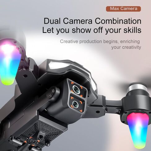 RC FPV Quadcopter with Built-in Screen Remote, HD Dual Camera Drone for Adults, Foldable Brushless Aircraft, Optical Flow Hover, Obstacle Avoidance, Under 249g, 90° Electric Adjustable Lens, Gesture Shooting for Beginners in Kuwait