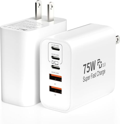 75W USB C Charger Block, 5-Port USBC Wall Charger Super Fast Charging Block in Saudi Arabia
