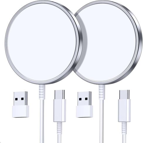 2 Pack Magnetic Wireless Charger for iPhone 16 Pro Max/16 Pro/16 Plus/16/15/15 Pro/15 Plus/15 Pro Max 15W Fast Mag Safe Charger Pad for iPhone 16/15/14/13/12 Series and AirPods 3/2/Pro 2/Pro in Saudi Arabia