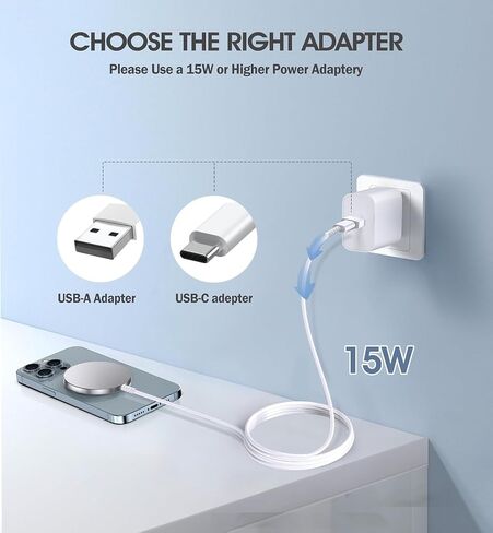2 Pack Magnetic Wireless Charger for iPhone 16 Pro Max/16 Pro/16 Plus/16/15/15 Pro/15 Plus/15 Pro Max 15W Fast Mag Safe Charger Pad for iPhone 16/15/14/13/12 Series and AirPods 3/2/Pro 2/Pro in Saudi Arabia