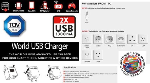 Skross World Travel Dual USB Charger - Black 1.302301 in Saudi Arabia