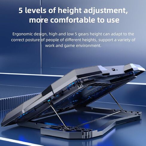 11 Fan Laptop Cooling Pad with 5 Height Adjustable Stand 3400RPM Notebook Cooler for Laptop and Tablet in Saudi Arabia