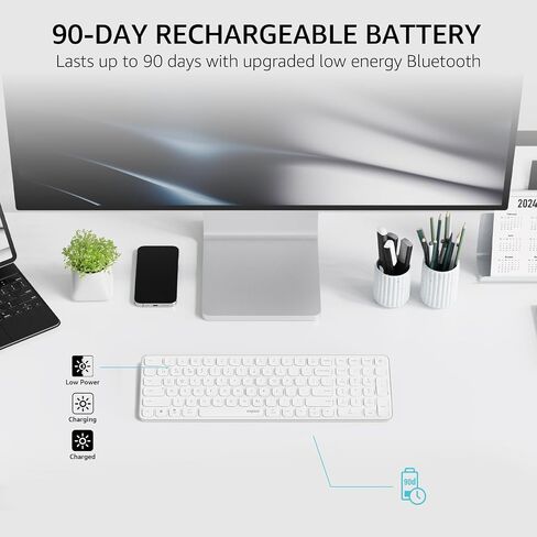 Rapoo E9350L Multi-Device Wireless Keyboard, Blade-Series E9350L 99-Key Ultra-Thin Keyboard, Support 4 Devices, Low-Profile, Quiet, USB-C, Rechargeable, Al-Alloy Frame, for Windows/Mac/Linux/Chrome in Saudi Arabia