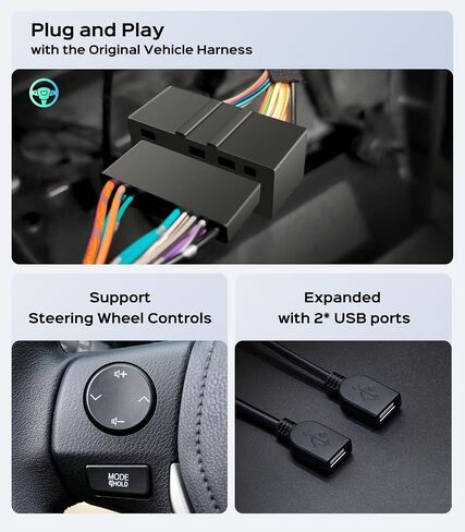 Car Radio Stereo for Toyota Corolla 14-16, Wireless CarPlay Android Auto in Saudi Arabia