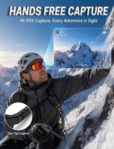 AI Smart Glasses,30MP Camera,4K HD Video Recording, Sport Sunglasses Orange in Saudi Arabia