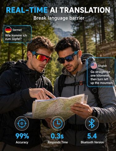 AI Smart Glasses,30MP Camera,4K HD Video Recording, Sport Sunglasses Orange in Saudi Arabia