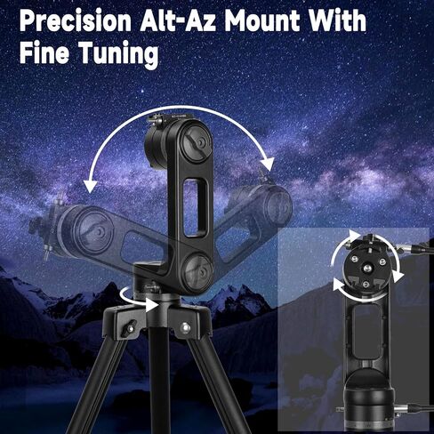 SOLOMARK 130mm Professional Astronomical Telescope, High Powered 650mm Focal Length Telescopes for Adults & Beginners, Alt-Az Mount with Fine Adjustment, Dual Phone Adapters,Moon Filter in Saudi Arabia