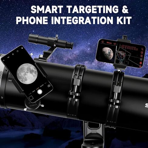 SOLOMARK 130mm Professional Astronomical Telescope, High Powered 650mm Focal Length Telescopes for Adults & Beginners, Alt-Az Mount with Fine Adjustment, Dual Phone Adapters,Moon Filter in Saudi Arabia